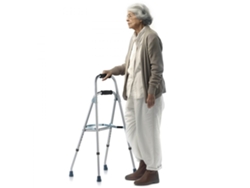 Andador articulado y plegable en aluminio ligero con altura regulable y patas antideslizantes Tekmaquinas