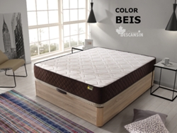 Pack Colchon y Canape Abatible DESCANSIN | 150 x 200 | Beis | Maxima Comodidad | Gran Almacenaje