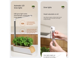Sistema de jardinería interior con luz LED de cultivo