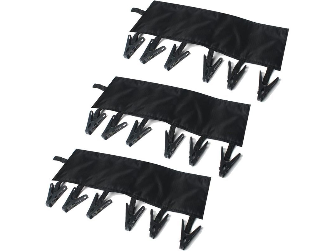 Tendedero Portátil Con 6 Ganchos, Bolsa De Viaje, 3 Piezas, Negro