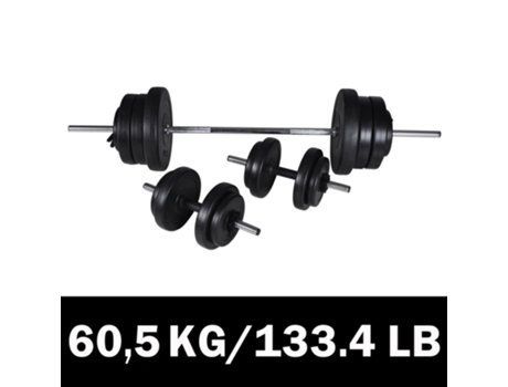 vidaXL Juego de pesas 2 de mancuernas 60,5 kg