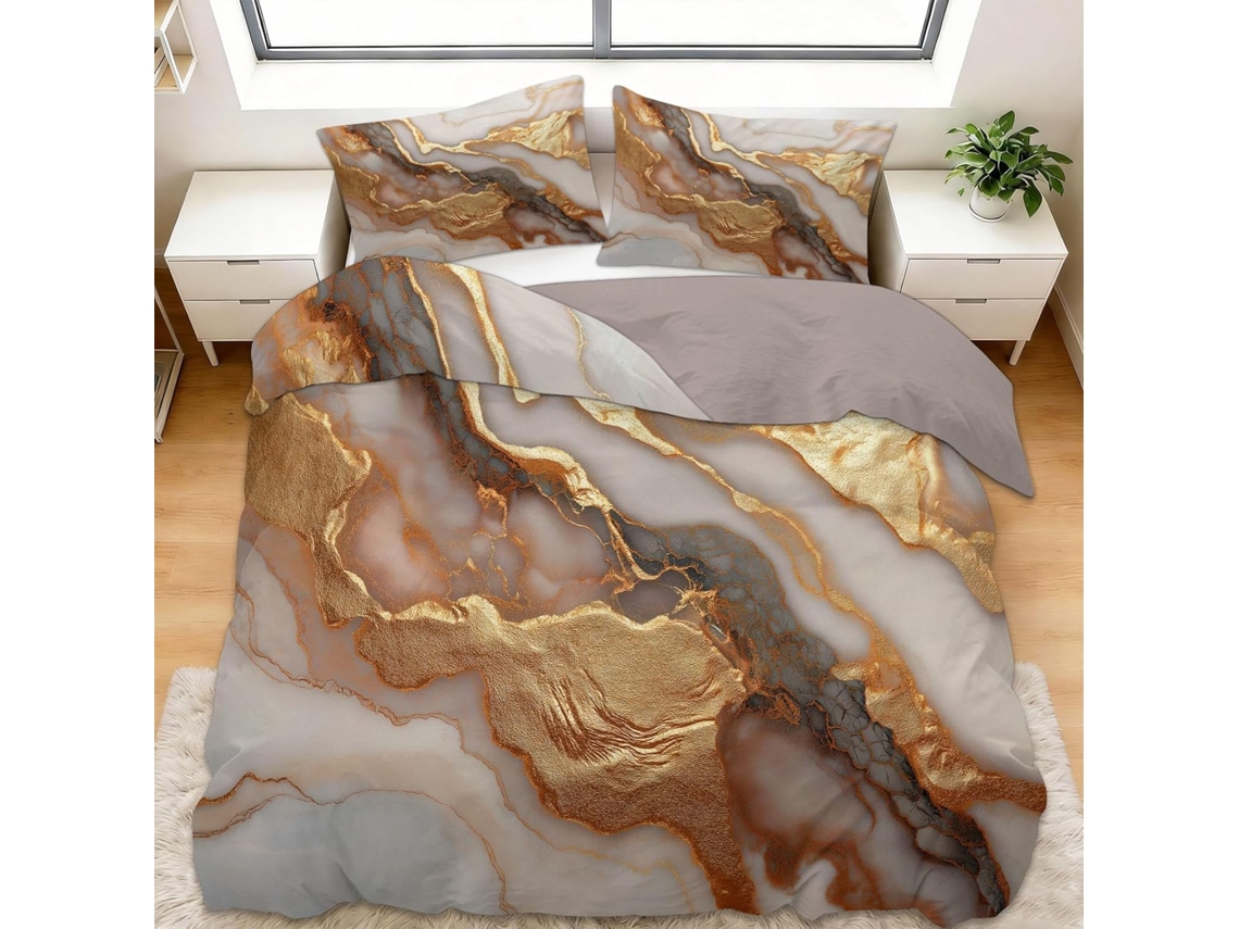 Juego Ropa Cama Juego Funda Nórdica Microfibra Funda Piezas Almohada Color 200x200 Cm 200 X 65