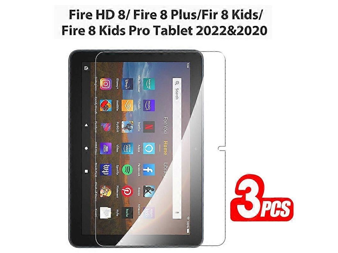 Protector de pantalla para tablet Amazon Fire HD 8/8 Plus/8 Kids, versión 2020/2022, 11.ª generación (paquete de 3)