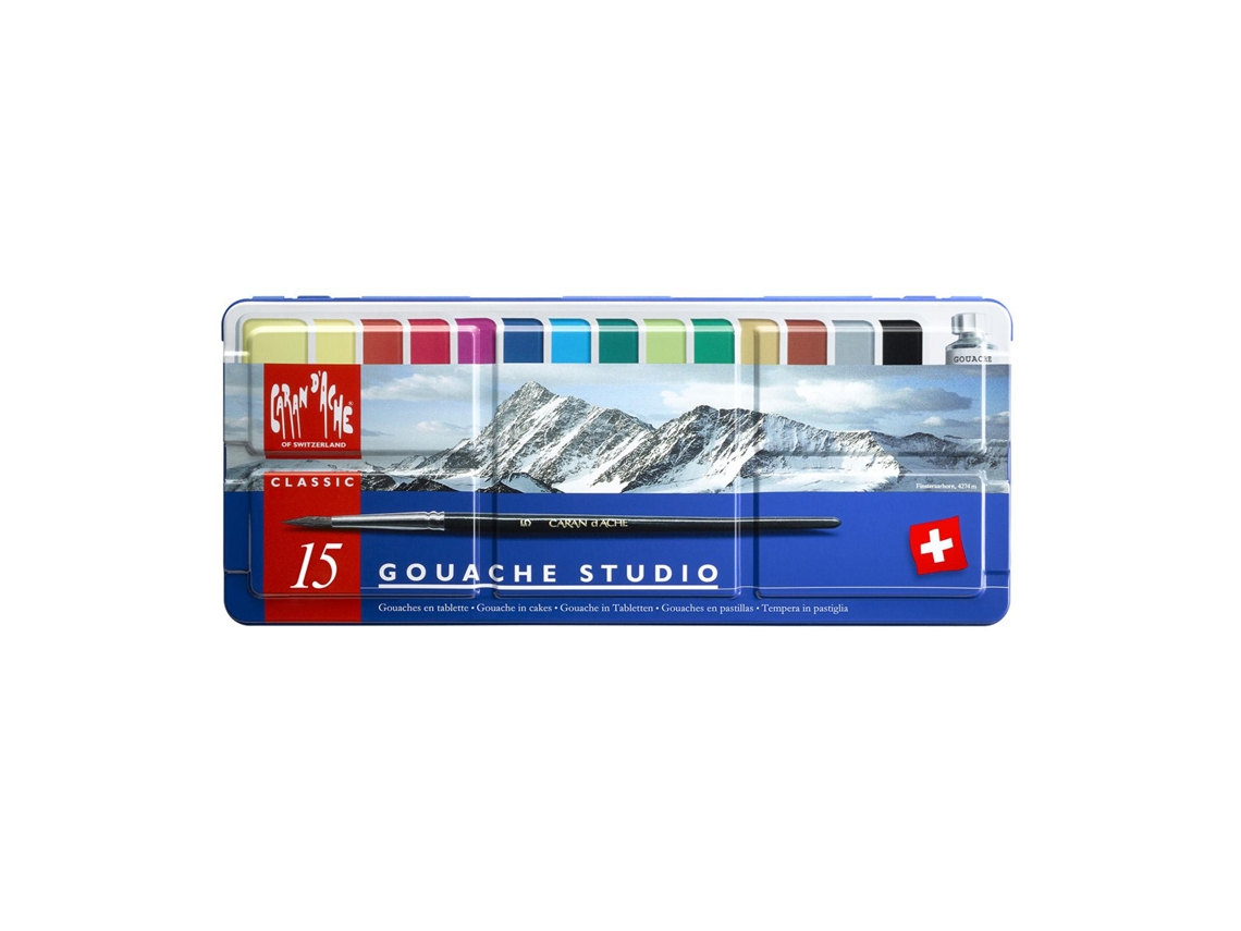 CARAN D'ACHE Gouache Studio Caja de 15 Tabletas