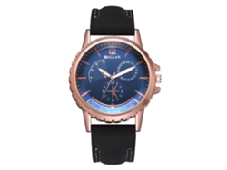 Reloj De Cuarzo Para Hombres Con Correa De Pu Estilo Casual Y Elegante De Negocios Negro+azul