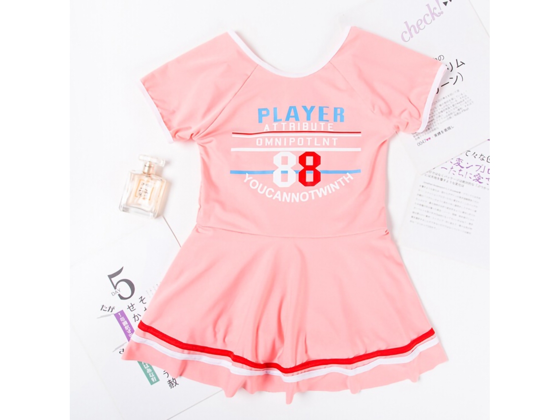 Traje de baño de manga corta para niñas, rojo, tallas de 8 a 10 años.