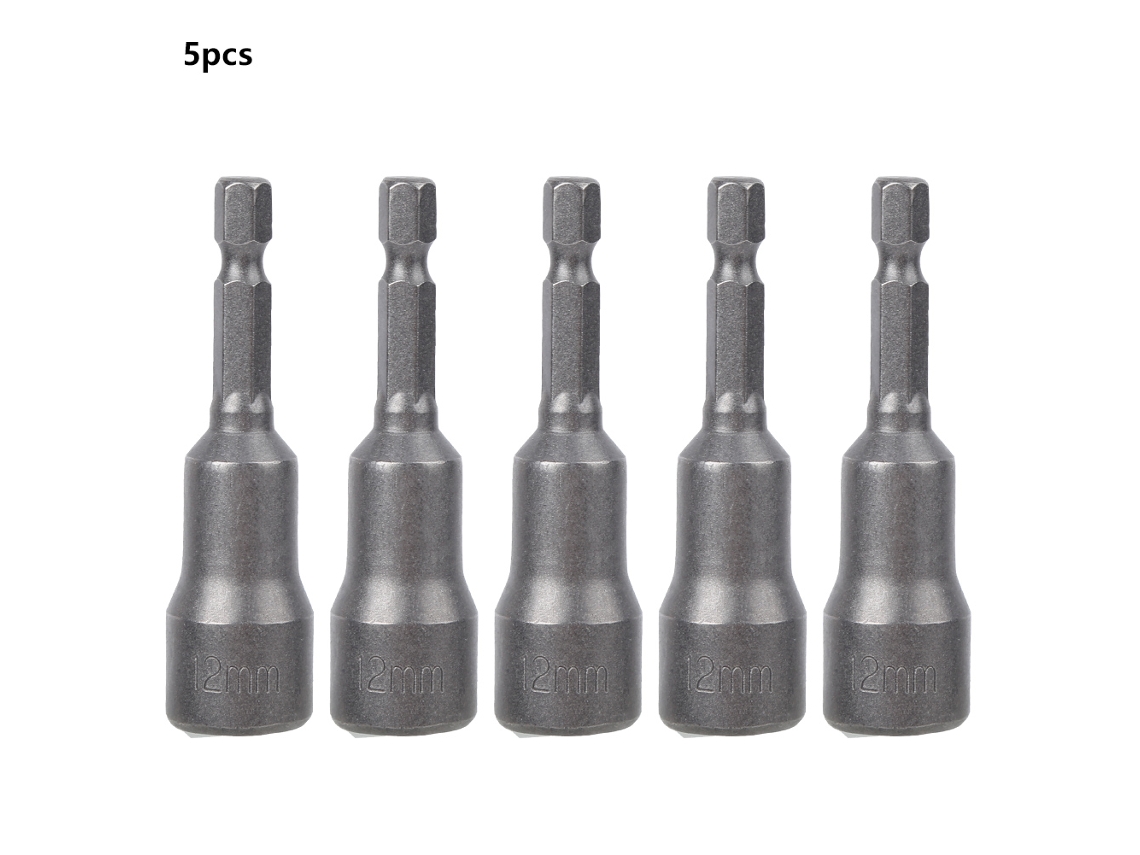 Adaptador de broca magnética de 5 piezas con llave hexagonal de acero para destornillador eléctrico de 12 mm.