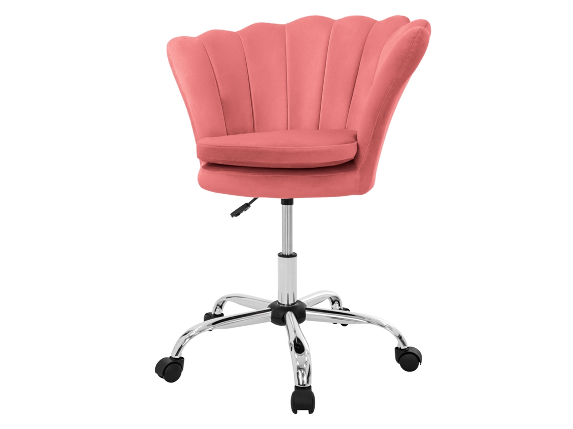 Silla de oficina asiento de terciopelo rosa sillón moderno
