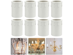8 Cubiertas Para Velas Con Efecto Goteo De 43*60 Mm En Plástico Para Candelabros Y Decoraciones Navideñas.