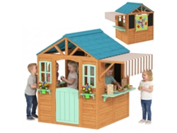 Casita Juegos Infantil Exterior Mostrador Macetero Pizarra Tiro Blanco 142x120x141,5 Cm Multicolor