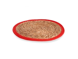 Alfombra SAN IGNACIO Natural Borde Colección Fibra Rojo (35x35)