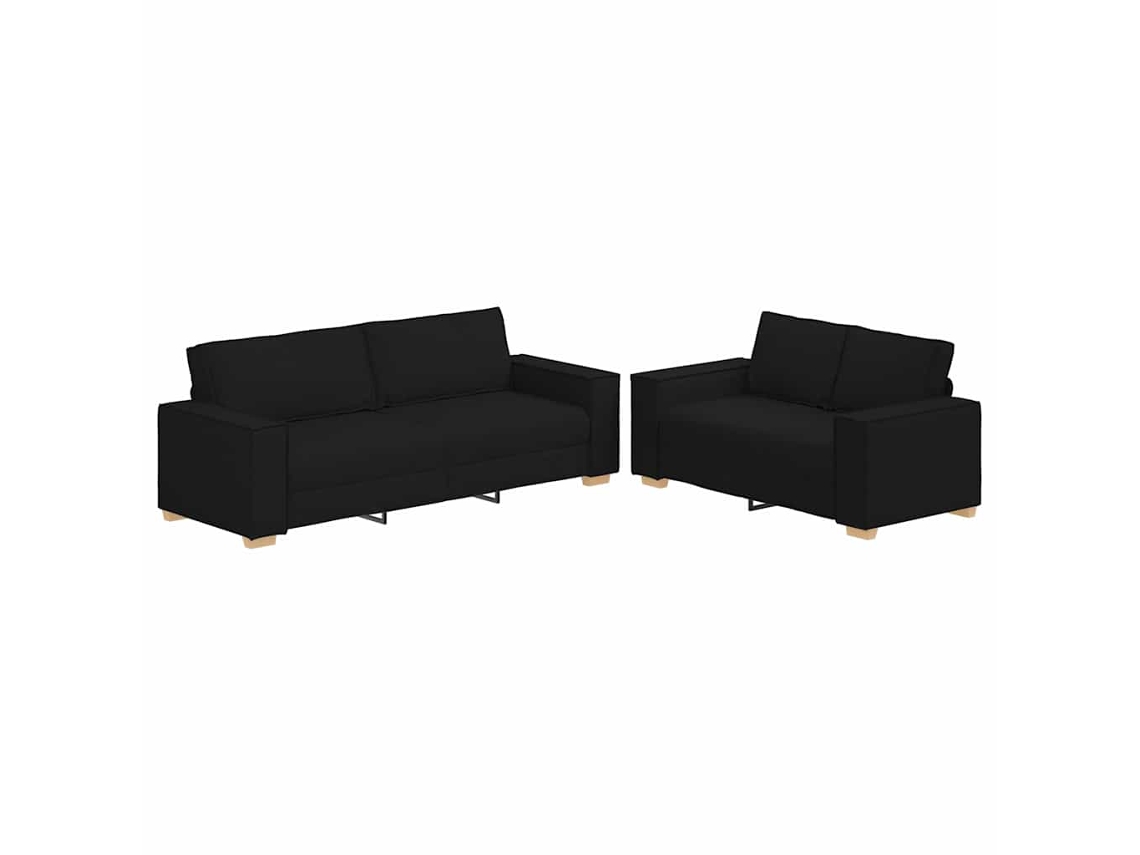 Maison Exclusive - Juego De Sofás Con Cojines 2 Piezas Tela Negro
