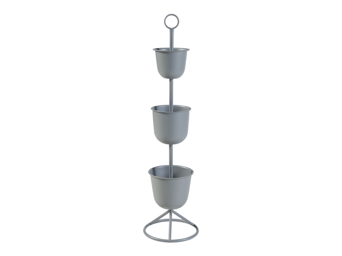 Soporte para plantas Alphen con 3 maceteros metal 110xØ28cm - Gris [EN.CASA]