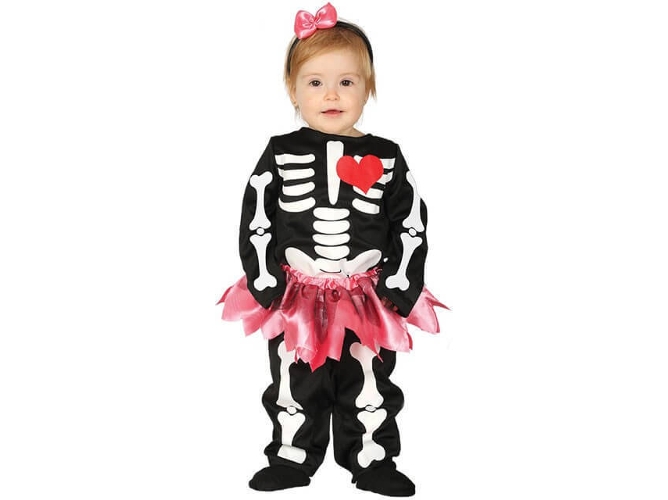 Disfraz de Bebé DISFRAZZES Esqueleto Tutu (Talla: 6 a 12 meses)