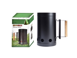 Encendedor de chimenea de acero inoxidable resistente al calor para barbacoa - Negro