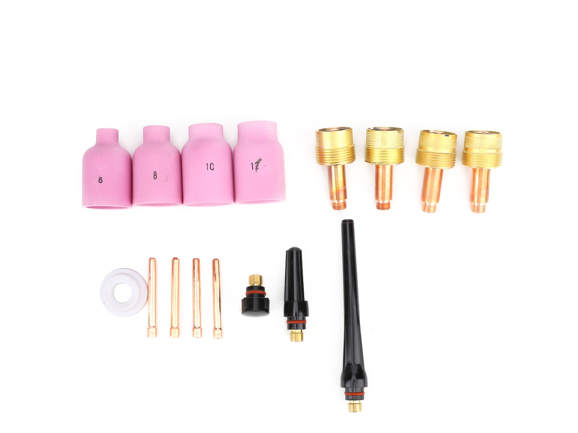 Juego De Accesorios Para Soldadura Tig Con Lente De Gas Grande Para Antorchas De 17/18/26 Pulgadas (16 Piezas)
