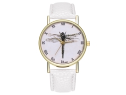 Reloj De Pulsera De Aleación Dial Redondo Analógico De Cuarzo Pareja Blanco