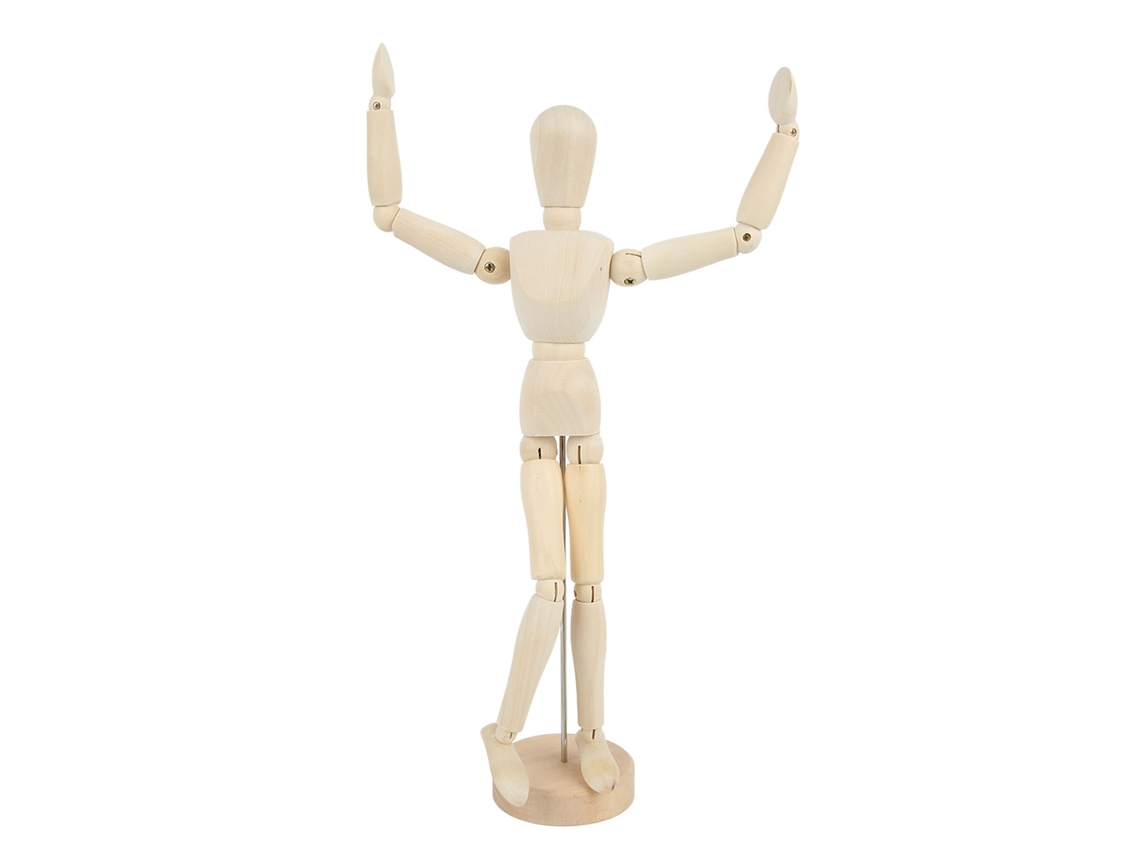Maniquí Articulado De Madera De 30 Cm (12 Pulgadas): Modelo Artístico Para Decoración Y Pintura.