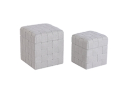Set 2 Reposapies Poliester Con Tapa 40x40x43cm
