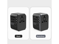 Adaptador De Viaje Universal Con 8 Tomas De Corriente Y Puertos Usb-c/usb-a, Carga Rápida, Compatible Con Más De 200 Países.
