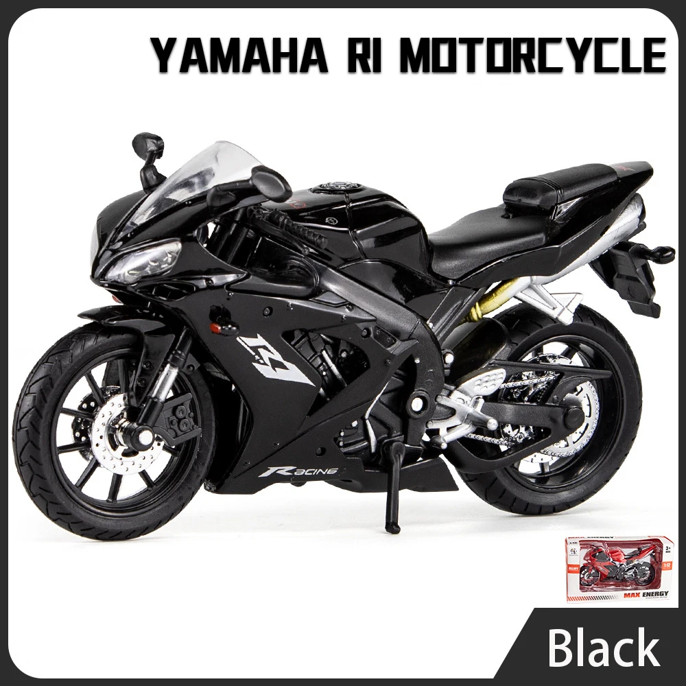 (negro) Modelo De Motocicleta De Simulación De Aleación A Escala 1:12 Con Amortiguador