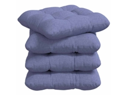 Cojines para asiento, 4 unidades, tela vaquera azul, 40 x 40 x 12 cm, HARLANV1