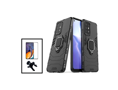 Kit De Película De Vidrio Templado De Cubierta Completa 5D 3X1 Soporte Magnético De Coche Reforzado Defensor Militar Para OPPO A94 5G - Negro PHONE...