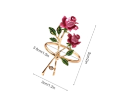 Anillos, servilletas, diamantes de imitación, gotas de aceite, rosa, Día de San Valentín, 8 unidades