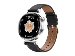 GT4MINI Reloj inteligente Frecuencia cardíaca Presión arterial Bluetooth Llamada deportiva, Cuero negro plateado GODTVAGT