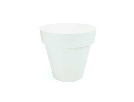 PLASTIKEN TES - Maceta Redonda Clásica Diámetro 22 cm Capacidad 45L Blanco