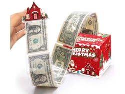 Caja de regalo navideña, caja de regalo con dinero y 50 bolsas transparentes para familiares y amigos Aeuzwr