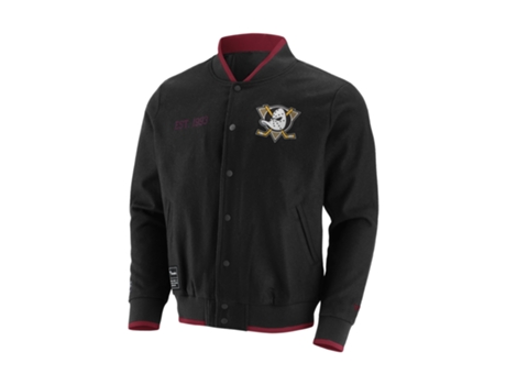 Chaqueta de Hombre FANATICS Negra Ducks Letterman Sintetico Negro (M)