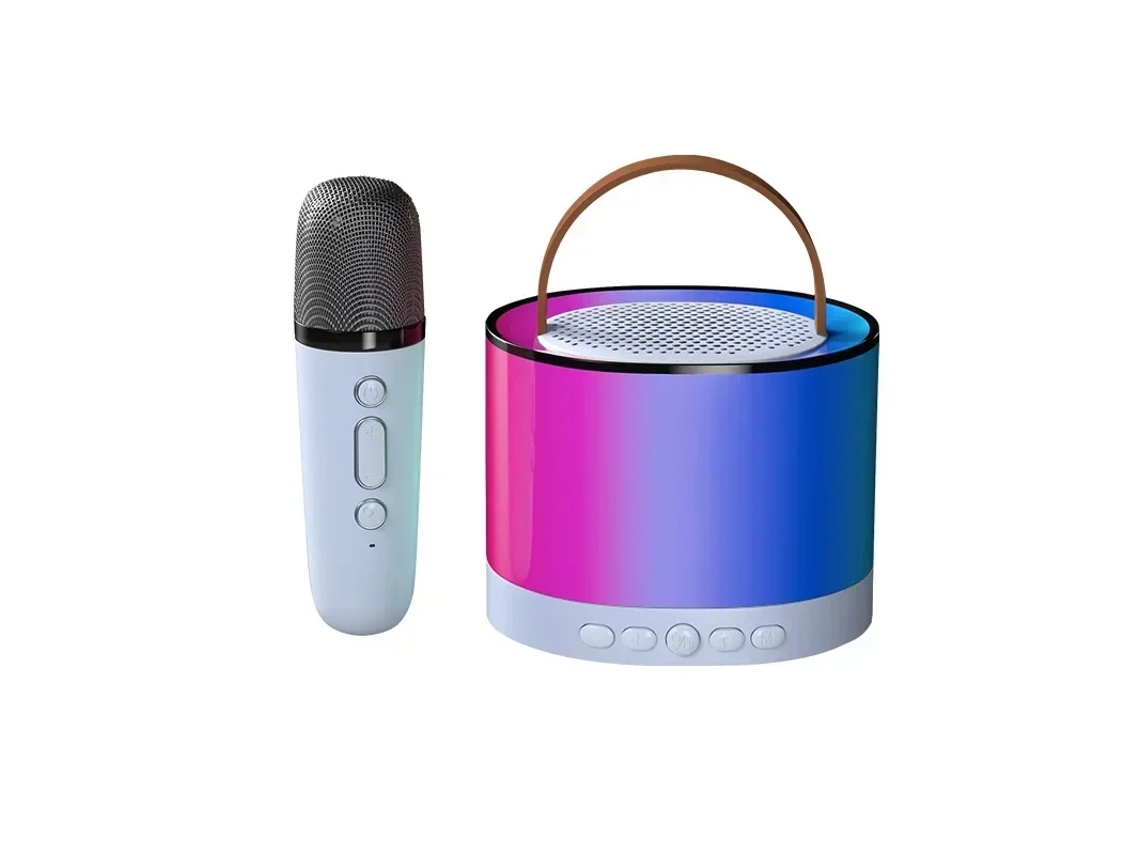 Altavoz Bluetooth Inalámbrico Karaoke VEANXIN Máquina K52 RGB Reproductor de Música para Niños Azul