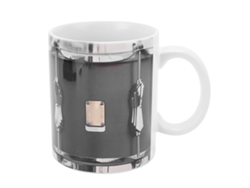 Taza de café de cerámica vintage de 325 ml para amantes de la música en tonos blanco y negro