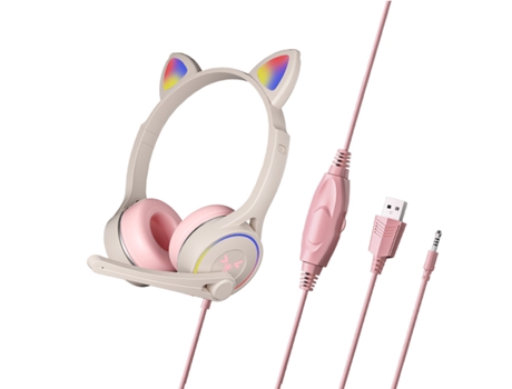 Auscultadores Bluetooth AGTRUM SY-G30 (Over Ear - Microfone - Rosa)