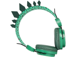 Auriculares Con Micrófono De Dinosaurio Verde Para Niños Y Niñas