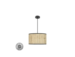 Colgante Moda 2xe27 Negro/cañizo Oscuro Regx40x40 C/difusor