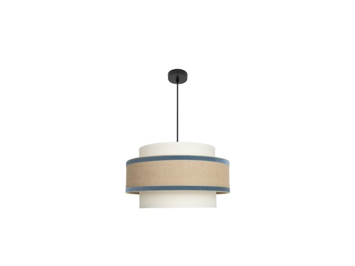 Lámpara colgante Cornalina, Ø50cm, Altura regulable, 1xe27, Beige y Azul Fabrilamp (bombilla no incluida)