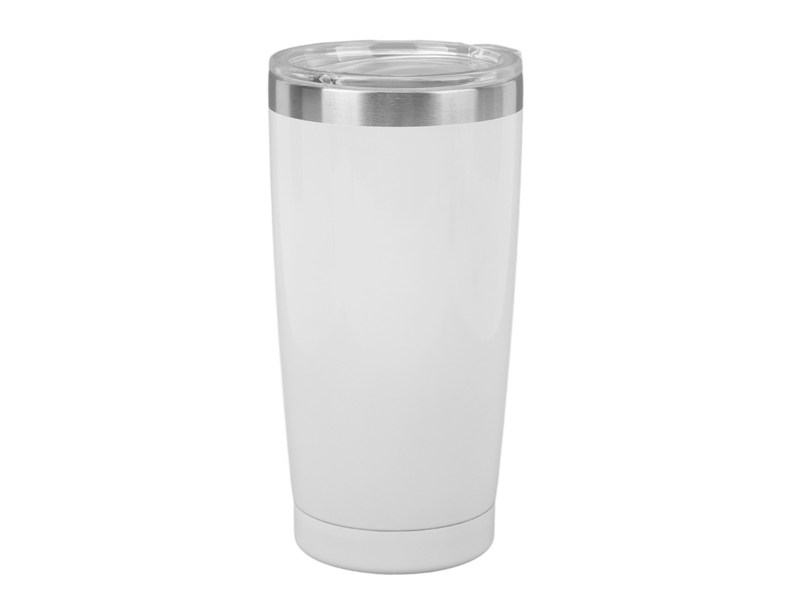 Taza Térmica De Acero Inoxidable De 20 Oz Que Mantiene Las Bebidas Calientes/frías. Botella Aislante De Acero Inoxidable Blanca.