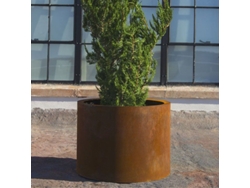 Jardinera Cilindro Acero Corten Unidad / Ø 63.5 Cm / 33 Cm