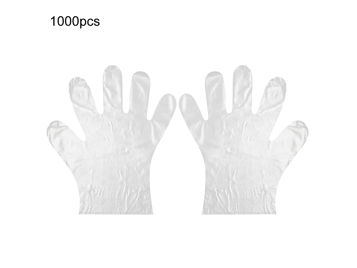 1000 Guantes Plásticos Desechables Transparentes Gruesos Antideslizantes Para Catering, Peluquería, Carnicería Y Salones De Belleza