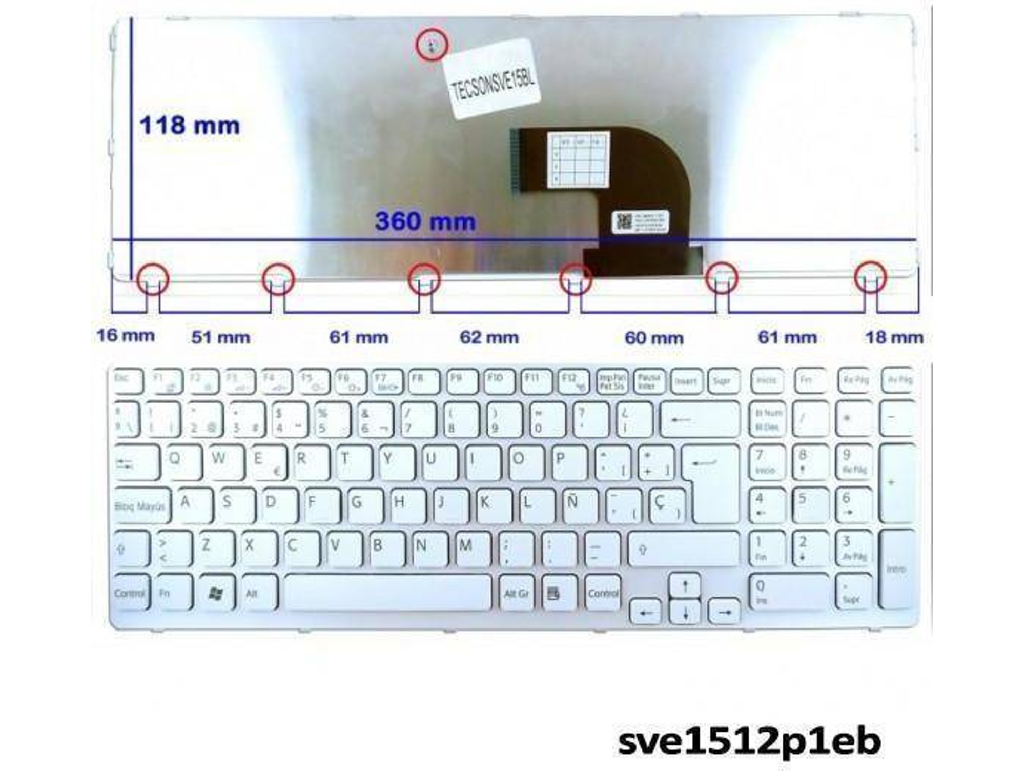 Teclado para Portátil Sony Vaio 149028961Es 149152211Es 149169211Es