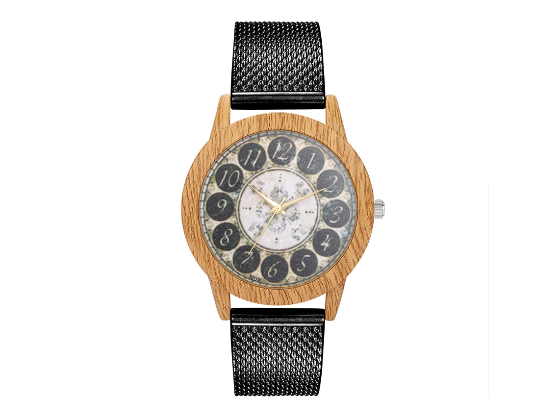 Reloj De Cuarzo Con Correa De Silicona Unisex Dial Numérico Moda Zhoulianfa Negro