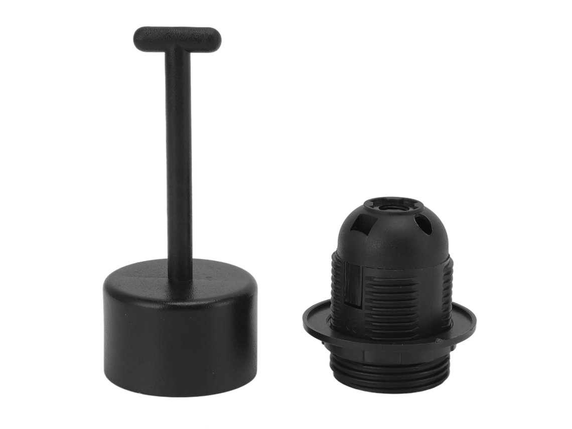2026-10 Piezas Base De Bombilla E27 De Cobre Resistente A Altas Temperaturas Con Funda Para Diy Negro