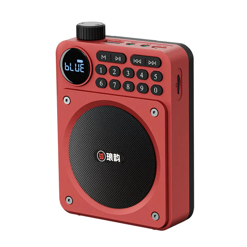 Mini radio FM (roja) - Pantalla LED - Altavoz Bluetooth - Amplificador - Tarjeta TF - Memoria USB - Reproductor de MP3