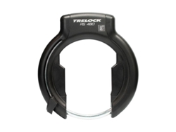 Cerradura de cuadro de bicicleta en forma de herradura con anchura de montaje del cuadro de 89 mm a 112 mm (distancia entre neumáticos de 75 mm) TRELOCK RS480