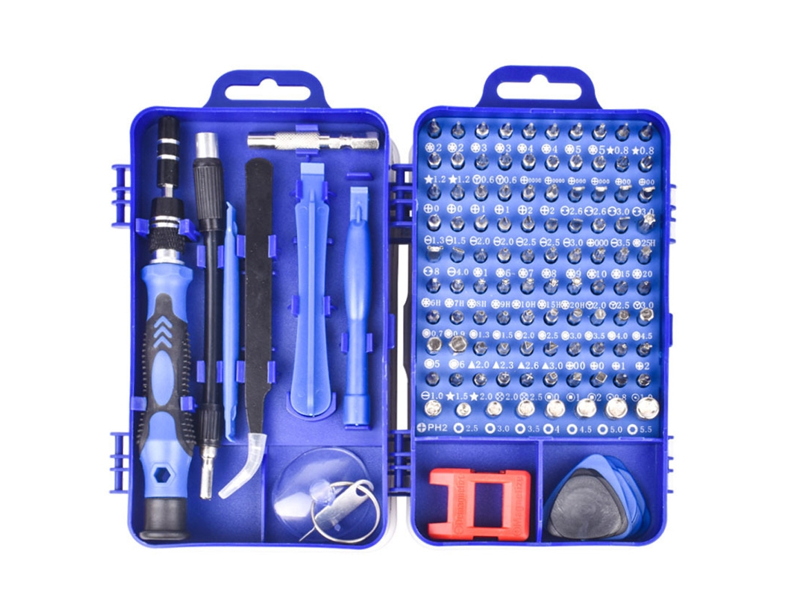 Kit De Destornilladores Multifuncionales 115 En 1 Para Reparar Teléfonos Y Relojes - Herramienta Manual Azul