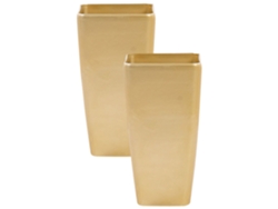 Conjunto de 2 macetas BELIANI Modi de Mezcla de piedra Dorado 30x30x57