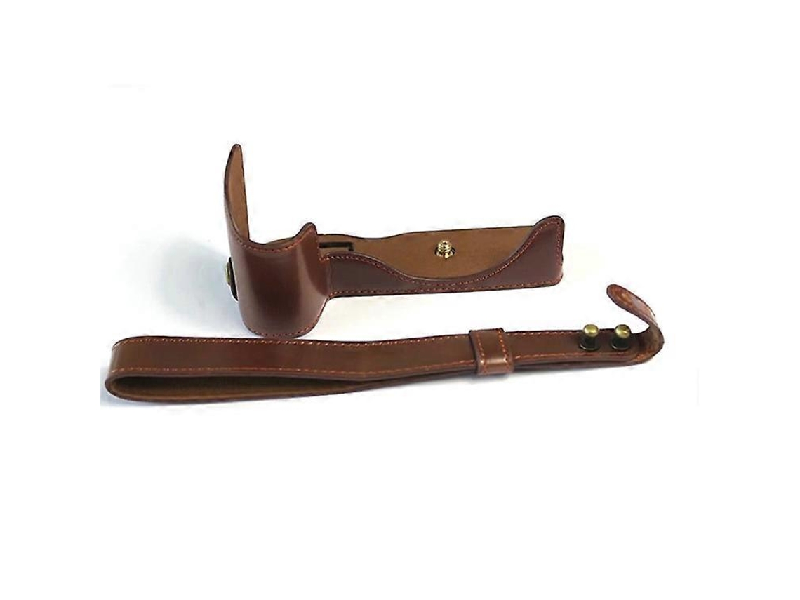 Estuche de piel sintética compatible con Canon EOS RP, con correa de mano y ranura para batería, funda protectora de medio cuerpo Facpoet
