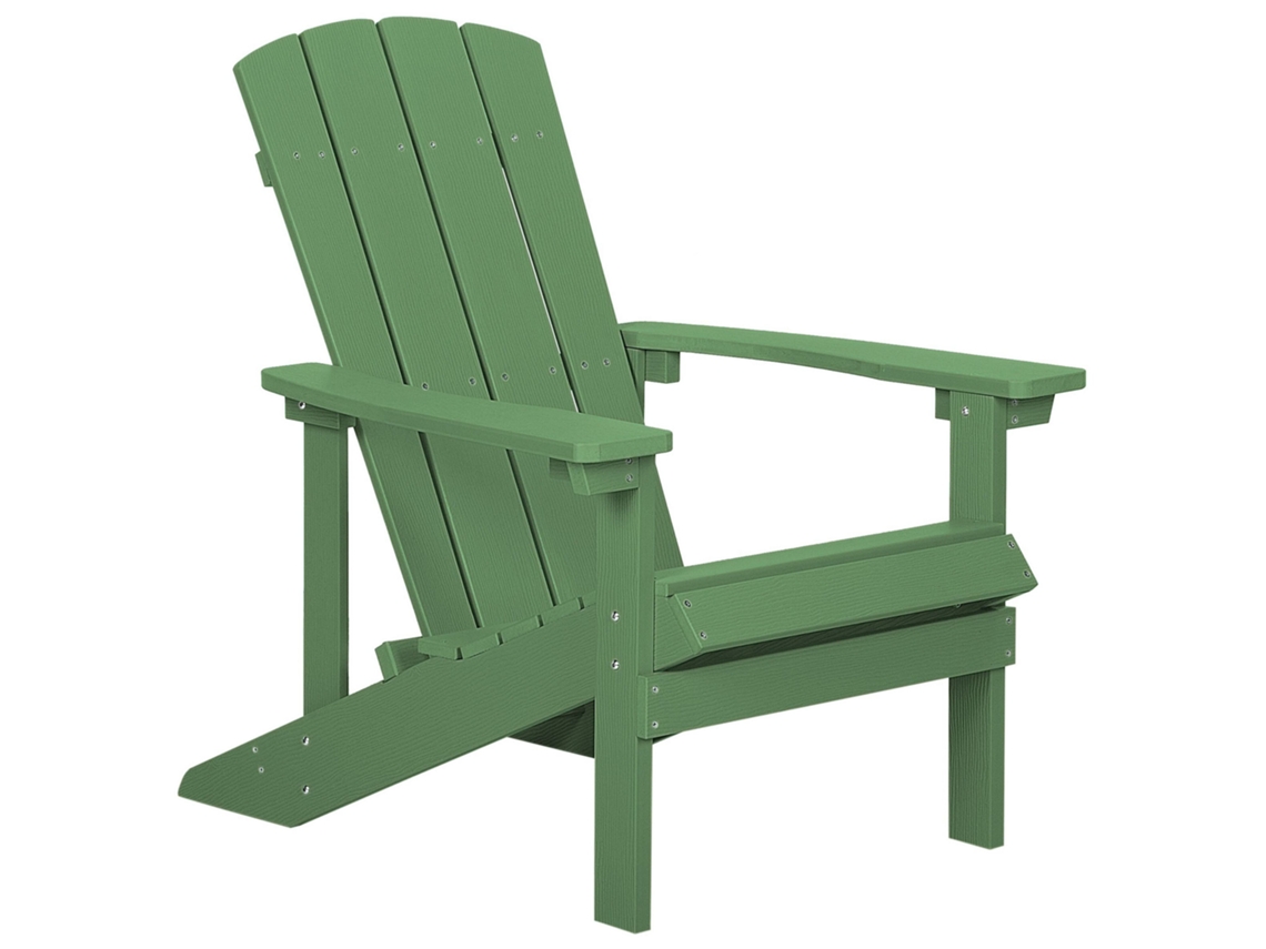 Silla de jardín BELIANI Adirondack de Madera plástica Verde 75x88x88